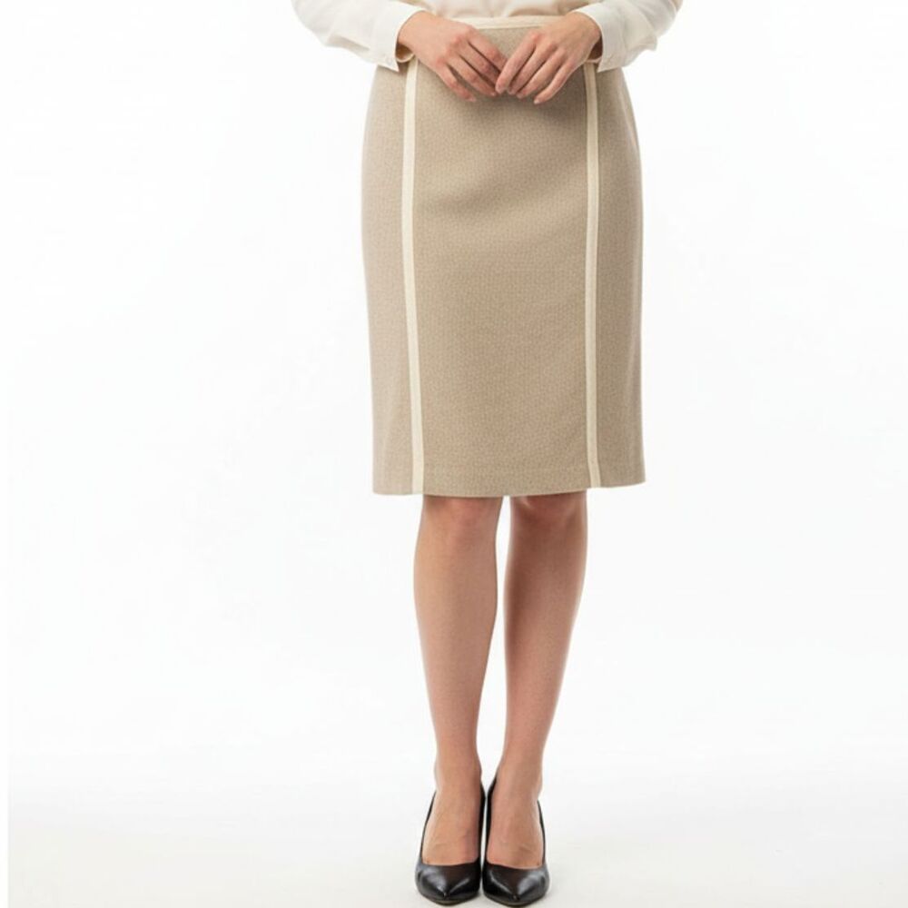 Proenza Schouler Tan Linen Blend Knee Length Pencil Skirt S